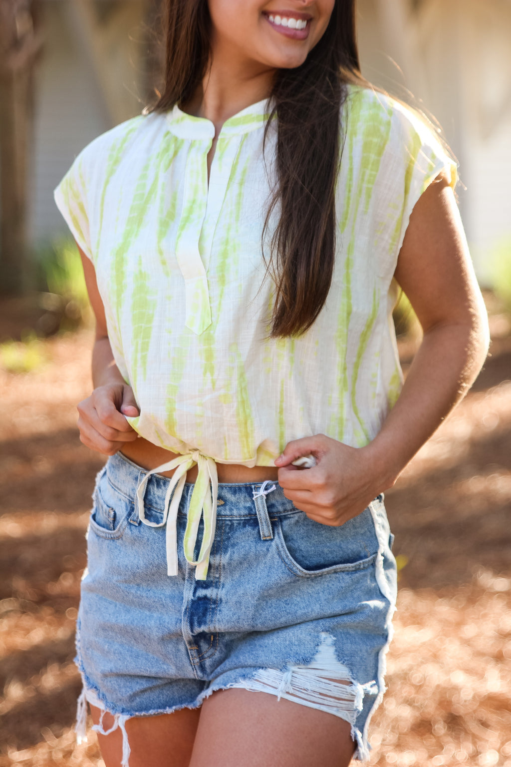 Lime Tie Top