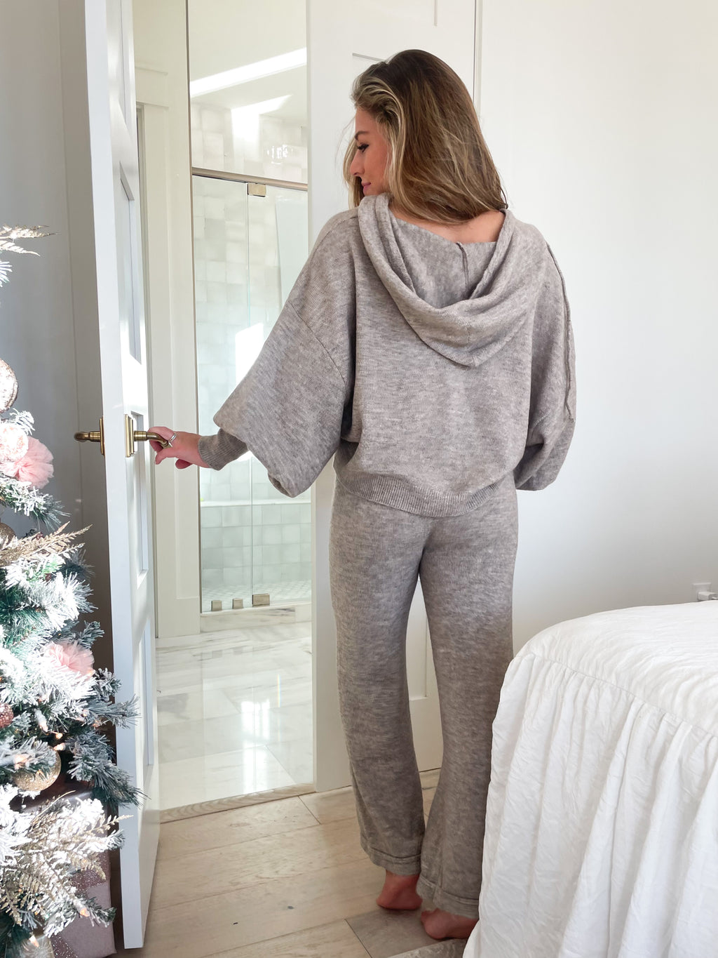 Hoodie Sweater Top and Pant Set