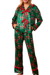 Green Red Bow PJ Pant Set