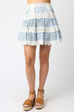 Blue Print Lace Mini