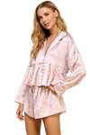 Floral Satin Print Pajama Set