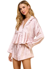 Floral Satin Print Pajama Set