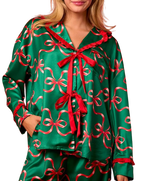 Green Red Bow PJ Pant Set