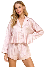 Floral Satin Print Pajama Set