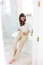 Textured Knit Drawstring Lounge Pant