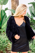 Feather Cropped Sweater Cardigan